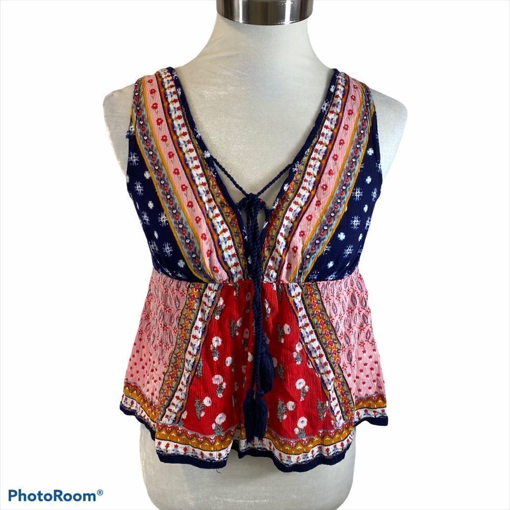 Patrons of Peace Patchwork Boho Tank Top Size XS